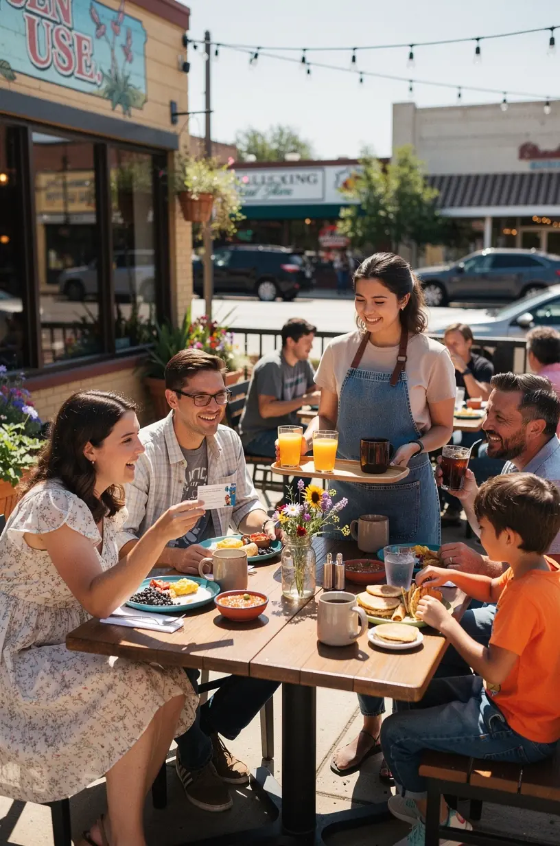 Фотография разнообразных блюд из нескольких ресторанов в одном районе, демонстрирующая разнообразие местной кухни США.